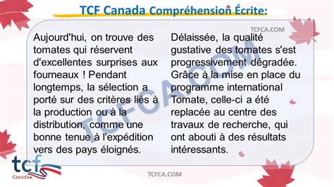 Compréhension Écrite Test 01 Tcf Canada Se Préparer En Ligne