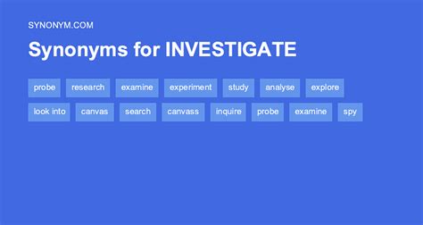 Another Word For Investigate Synonyms And Antonyms