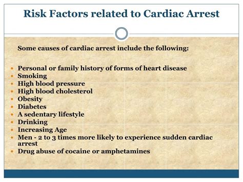 Cardiac Arrest Risk Factors