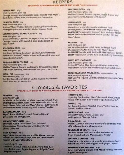 Hard Rock Cafe Menu, Menu for Hard Rock Cafe, Kuta, Bali - Zomato Indonesia