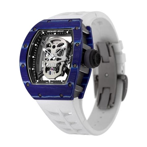 Richard Mille RM 052 Blue NTPT Carbon Titanium Tourbillon Skull Watch