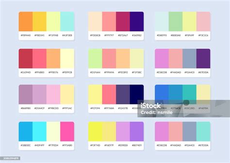 Pantone Colour Palette Catalog Samples In Rgb Hex Stock Illustration