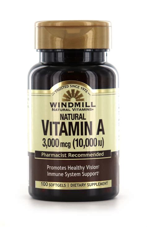 Vitamin A 3 000 Mcg 10 000 IU Windmill Vitamins