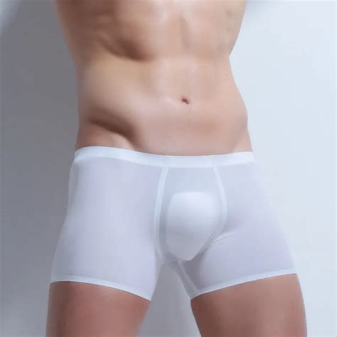 Cuecas Boxer Masculinas De Seda Transparente Roupa Ntima Para Homens