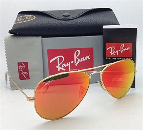 Ray Ban Aviator Luxottica Red Orange Mirror Gold Frame Rb3025 Orange Mirror Sunglasses Ray