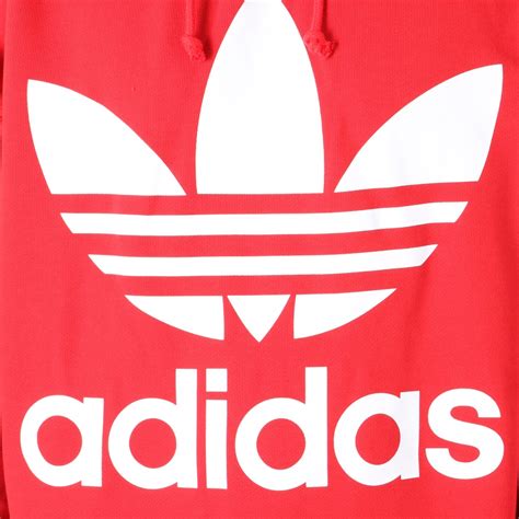 Adidas Originals Sweat Capuche Oversize Trefoil Dh5769 Rouge Blanc