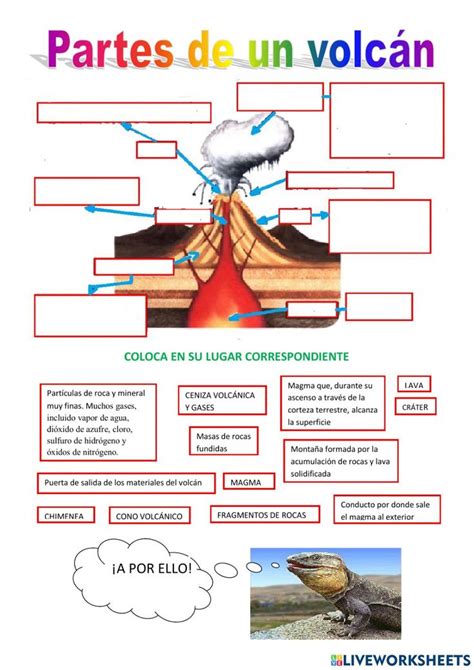 Partes De Un Volc N Activity Ense Anza De La Geograf A Actividades