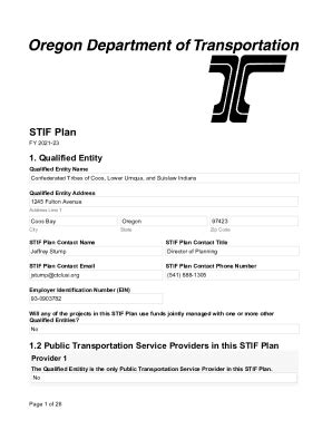 Fillable Online Prod Oregon GovodotRPTDSTIF Plan Template Fax Email