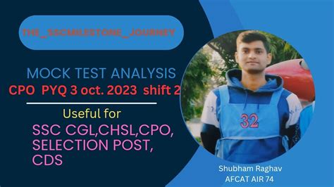 SSC CPO 2024 FULL MOCK TEST ANALYSIS CPO PYQ 3 OCT 2023 SHIFT 2