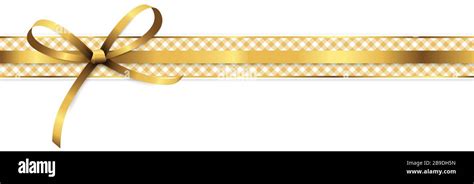 Eps Vector Illustration Of Golden Colored Ribbon Bow And Gift Band