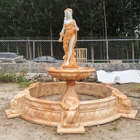 Large Stone Garden Nude Woman Fountains Statue Outdoor White Marble