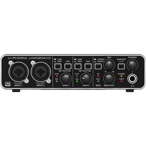 Behringer Umc204hd Audio Interface 2 Input 4 Output 24 Bit96 Khz Usb