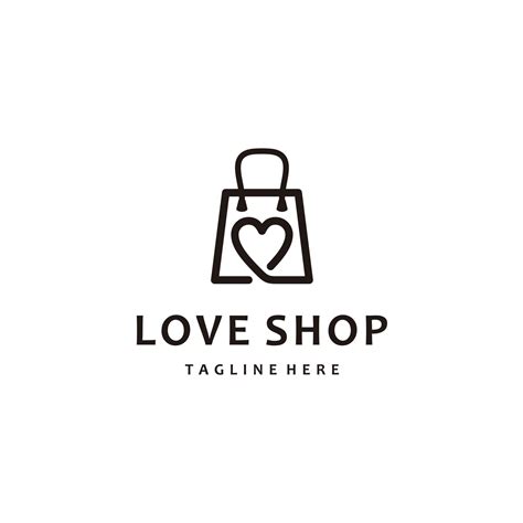 Love Shop Bag Logo Design Vector Icon Bag Combined With Heart