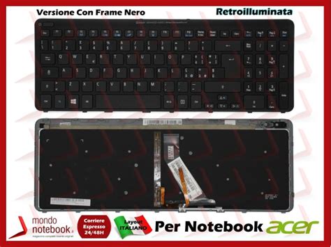 Tastiera Notebook Acer Aspire V V Frame Nero Con Tasto On