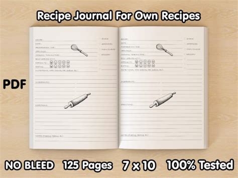 Blank Recipe Book Designs Graphics