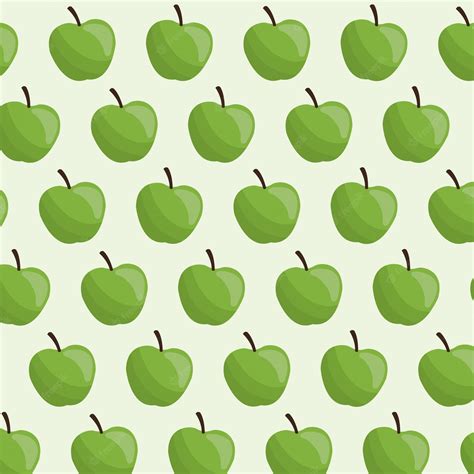 Premium Vector Green Apple Fruit Seamless Pattern