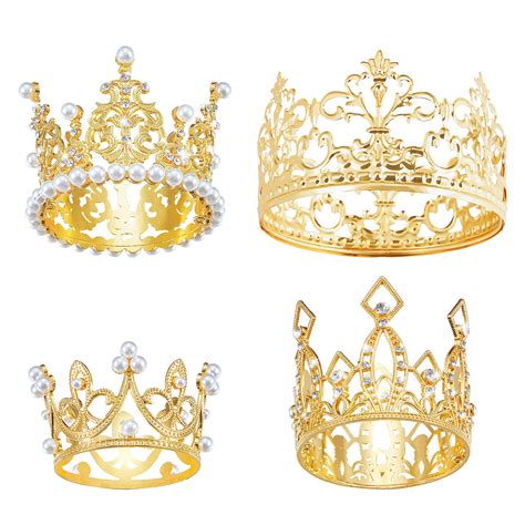 Buy Jetec 4 Pcs Crown Cake Topper Mini Tiara Birthday Crown Crystal