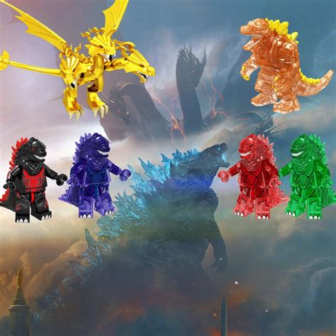 Godzilla Minifigures Toys Big King Ghidorah Building Blocks Bricks Toy