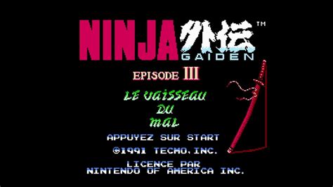 Ninja Gaiden Iii The Ancient Ship Of Doom Nes Introduction Et