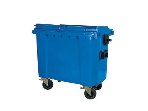 Four Wheeled Litre Waste Container Green Transoplastshop