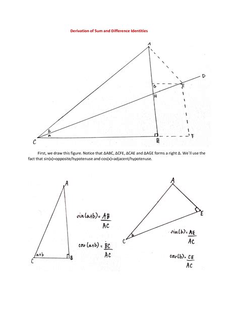 SOLUTION: Derivation of trigonometric identities - Studypool