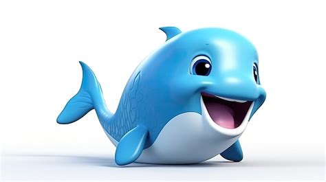 Premium Photo 3d Rendering Of A Blue Dolphin Isolated On White