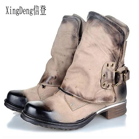 XingDeng/женские вечерние ботильоны в западном стиле с пряжкой и ...