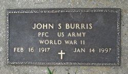 PFC John Staley Burris 1917 1997 Mémorial Find a Grave