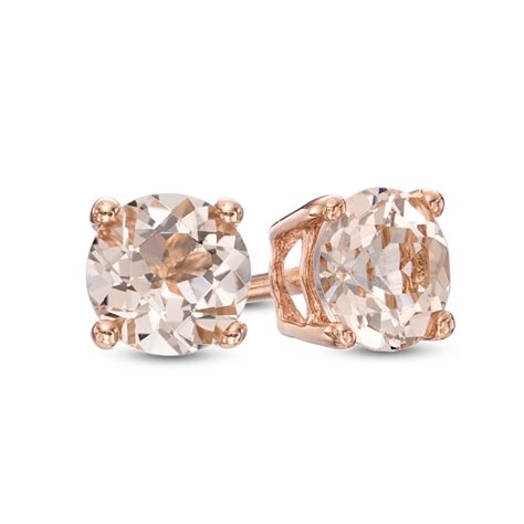 50mm Morganite Stud Earrings In 10k Rose Gold Zales