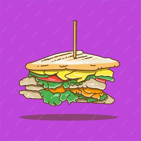 Premium Vector Sandwich Recipe Restaurant Food Icon Vector