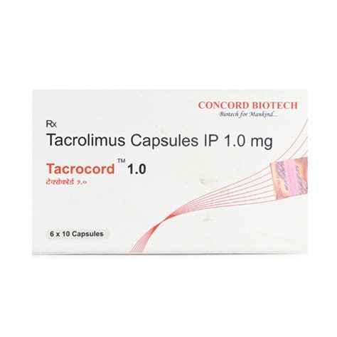 Tacrolimus Tacrocord 1mg Capsules CONCORD Strip At Rs 270 Stripe In Pune