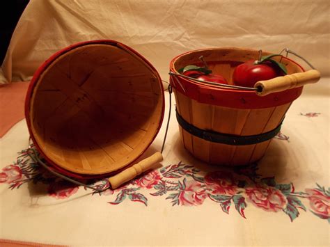 Vintage Wooden Farmers Market Produce Baskets Country Kitchen - Etsy