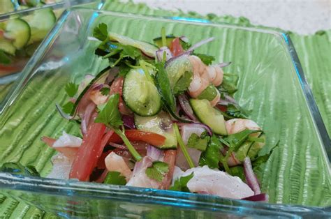 Ceviche de tilapia y camarón una receta fría ideal para el verano