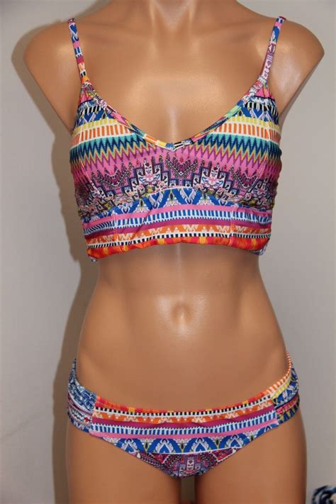 Nwt Jessica Simpson Swimsuit Bikini Pc Set Sz M Multi Ebay