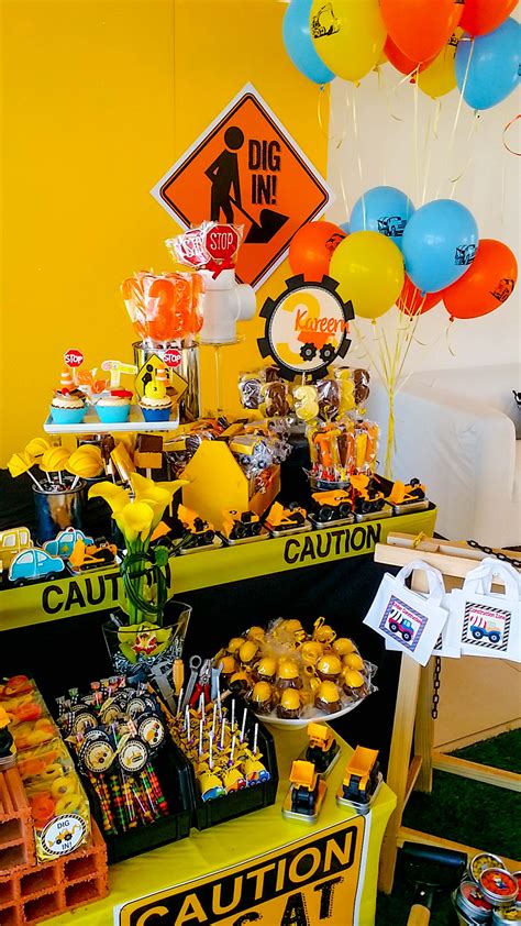 Sweets And Cakes Table For The Amazing Construction Party By