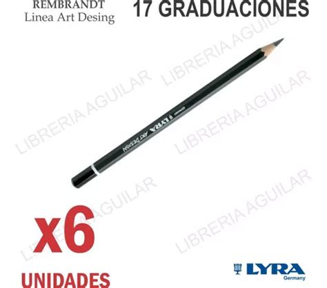 6 Lapiz Grafito Graduado Lyra Art Design Rembrandt Graduados Color