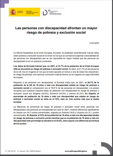 Informe Oed Las Personas Con Discapacidad Afrontan Un Mayor Riesgo De