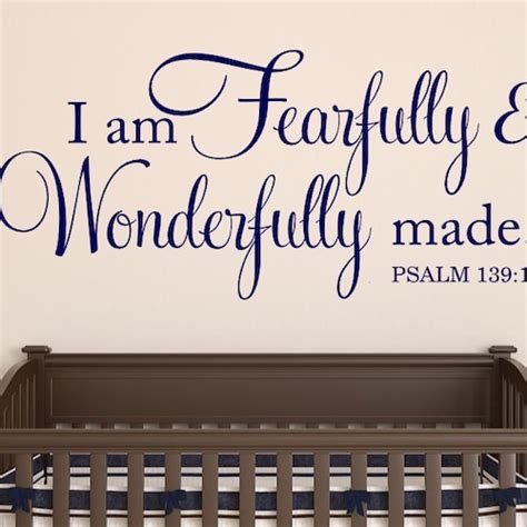 Fearfully And Wonderfully Made Decal Psalm Bible Verse Etsy