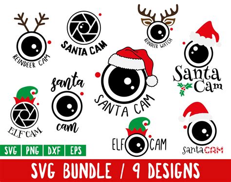 Santa Cam Svg Bundle Christmas Ornament Reindeer Cam Elf Etsy