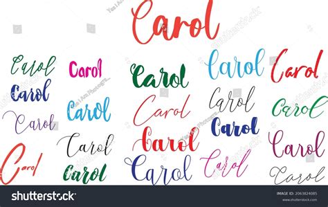 Carol Girl Name Multi Fonts Typography Stock Vector (Royalty Free ...