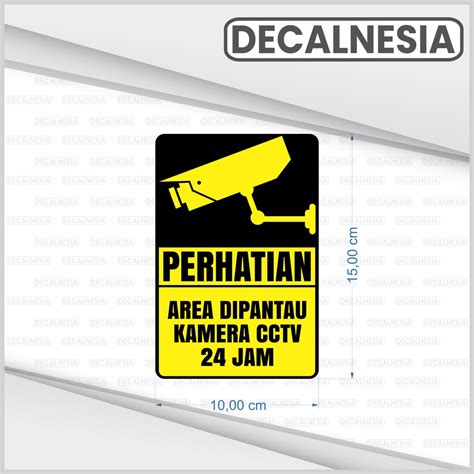 Jual Stiker Cctv Sticker Area Ini Dipantau Kamera Cctv Jam Shopee