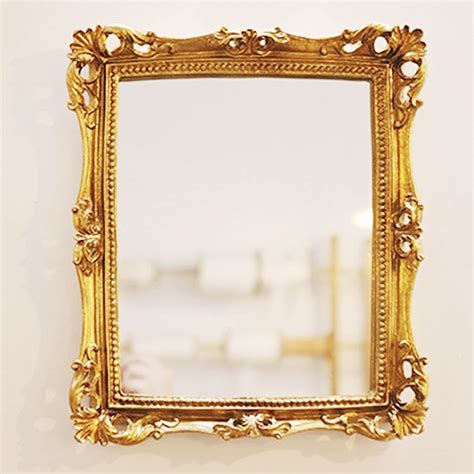 Buy lemonadeus Ornate Gold Baroque Frame Mirror Luxury Elegant Small Rectangle Square Gold Wall ...