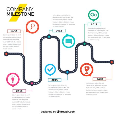 Free Vector Colorful Company Milestones With Flat Design