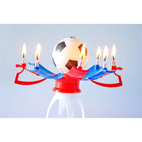 Customized Football Musical Birthday Candles Paraffin Wax Material