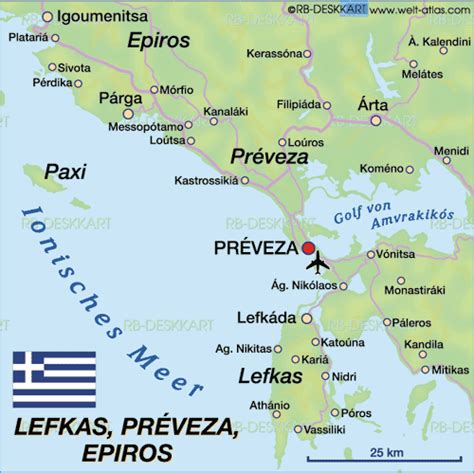 Map of Lefkas (Island in Greece) | Welt-Atlas.de