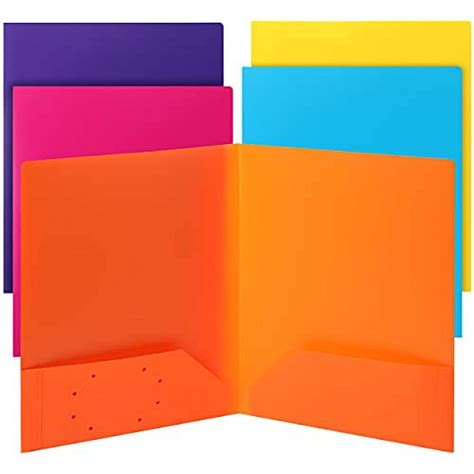 Mr Pen Plastic Folders With Pockets Pcs Assorted Colors Folders