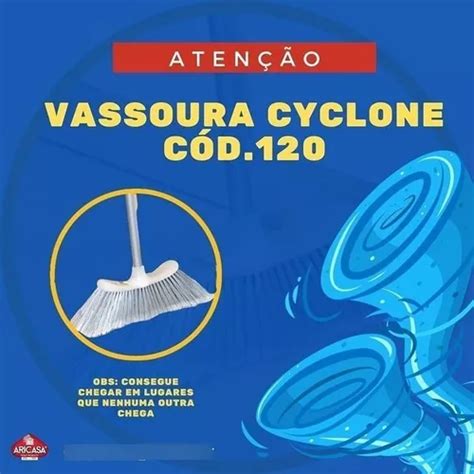 Vassoura Cerdas Rígidas Aricasa Cyclone Cód 120 C cabo Parcelamento