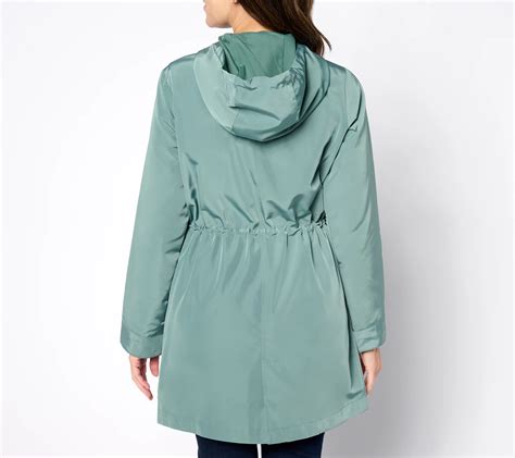 As Is Susan Graver Petite Water Resistant Anorak Jacket With Hood