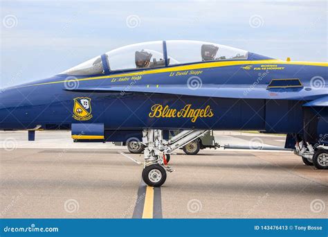 US Navy Blue Angels Fighter Jet F18 Hornet Cockpit Editorial Stock ...