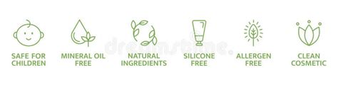 Natural Organic Skincare Product Icons Stock Illustrations 525